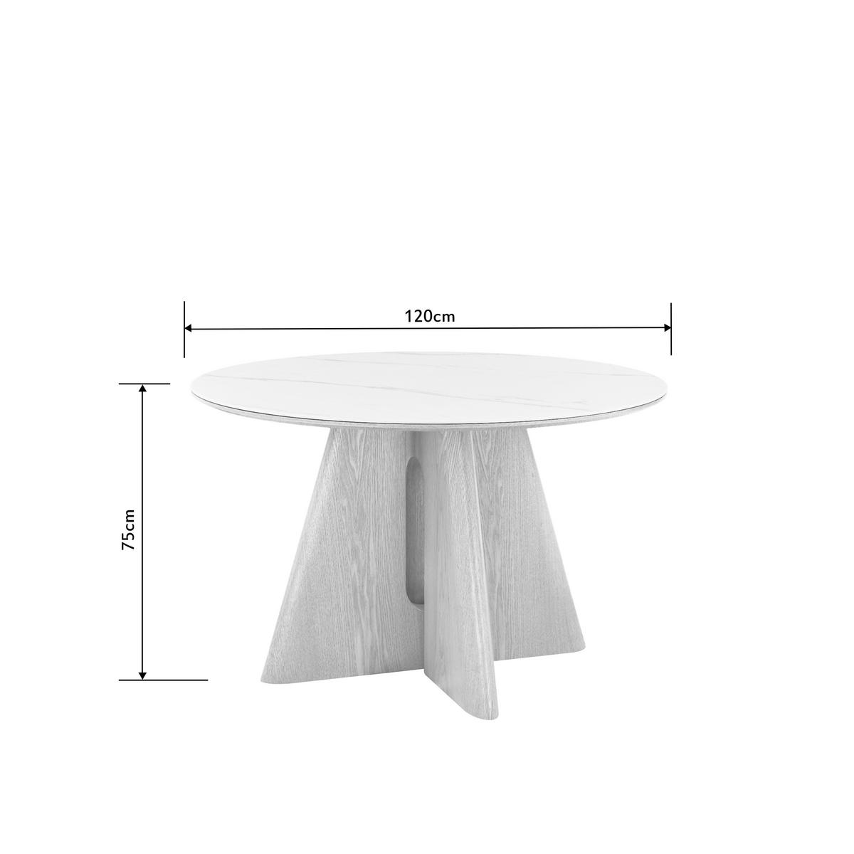 ESSTISCH 120/75/120 cm Echtholz, Nachbildung  Holz, Stein, Holzwerkstoff rund Weiß, Eichefarben  - Eichefarben/Weiß, Design, Holz/Holzwerkstoff (120/75/120cm) - VanDerken