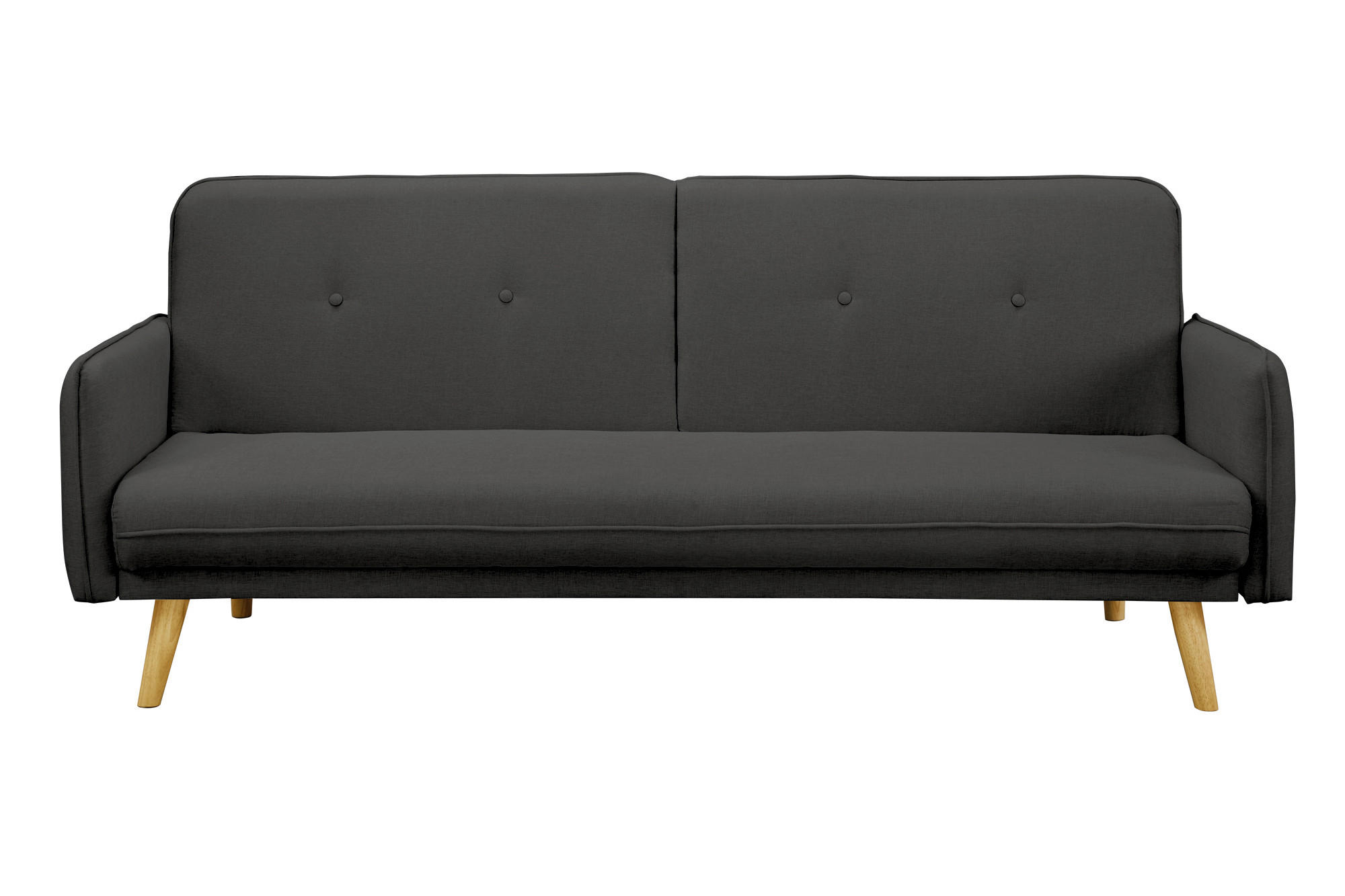 3-SITZER-SOFA Struktur Dunkelgrau  - Dunkelgrau/Naturfarben, MODERN, Holz/Textil (188/80/85cm) - Livetastic