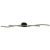 LED-DECKENLEUCHTE 110,4/13/5,6 cm   - Opal/Schwarz, Design, Kunststoff/Metall (110,4/13/5,6cm) - Globo