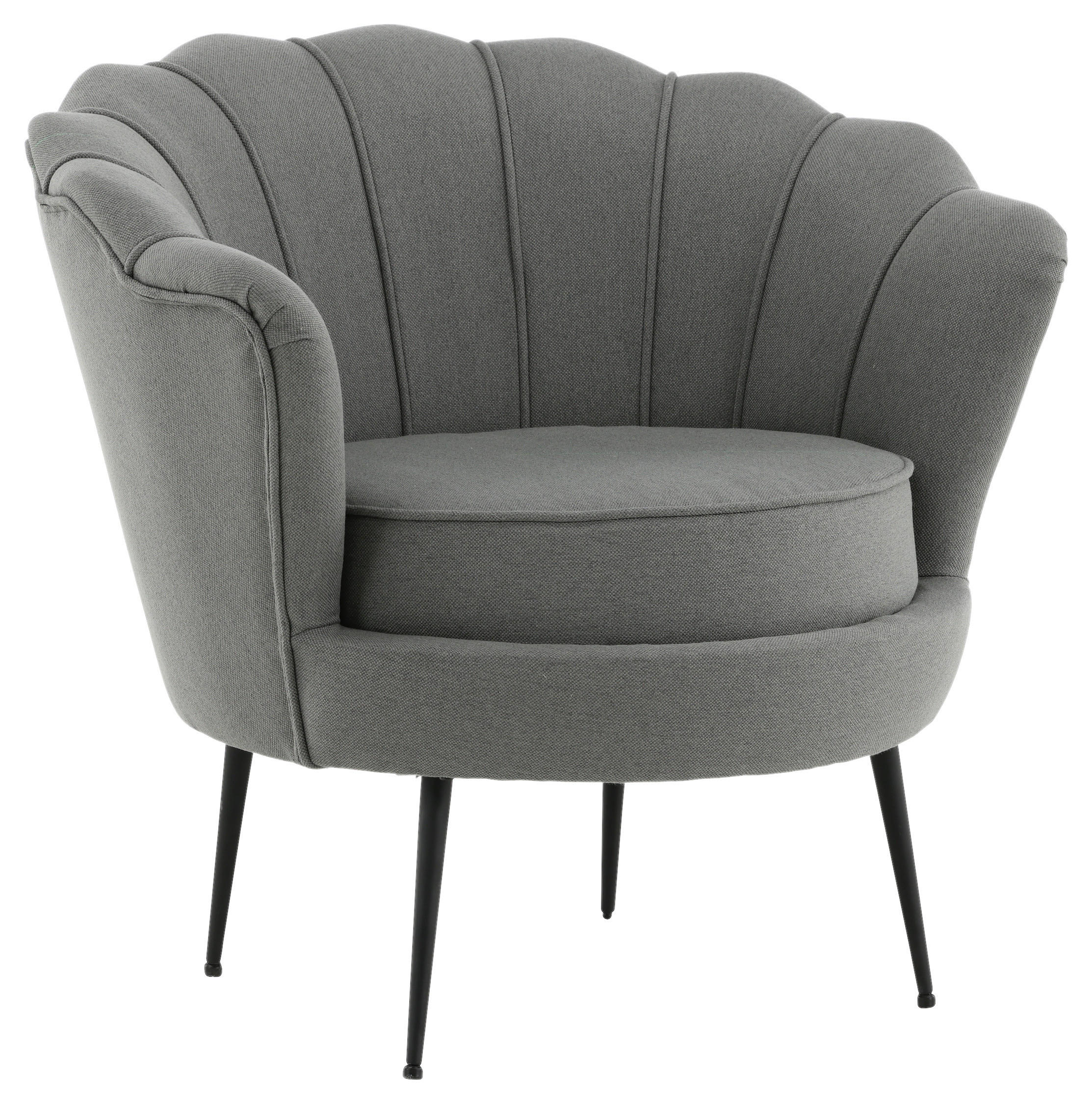 FÅTÖLJ i metall, textil grå, svart  - grå/svart, Design, metall/textil (83/76/77cm) - Livetastic