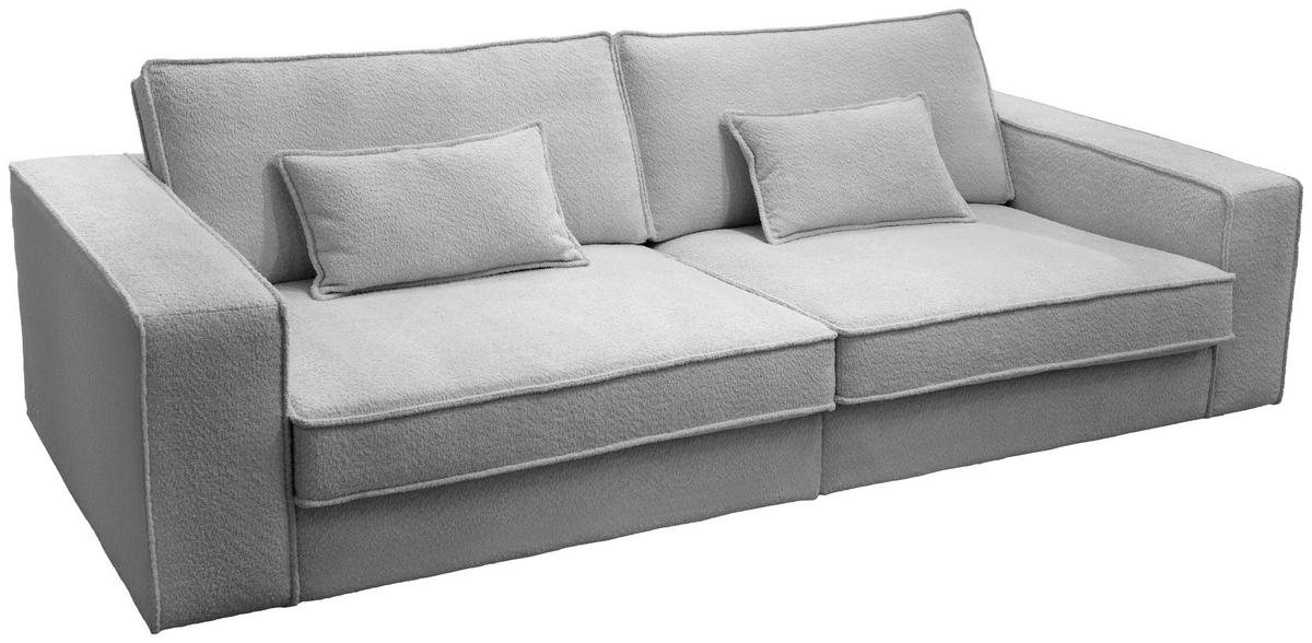 POHOVKA BIG SOFA, plast, textil, kompozitní dřevo, šedá - šedá/černá, Konvenční, kompozitní dřevo/textil (273/74/110cm) - Livetastic