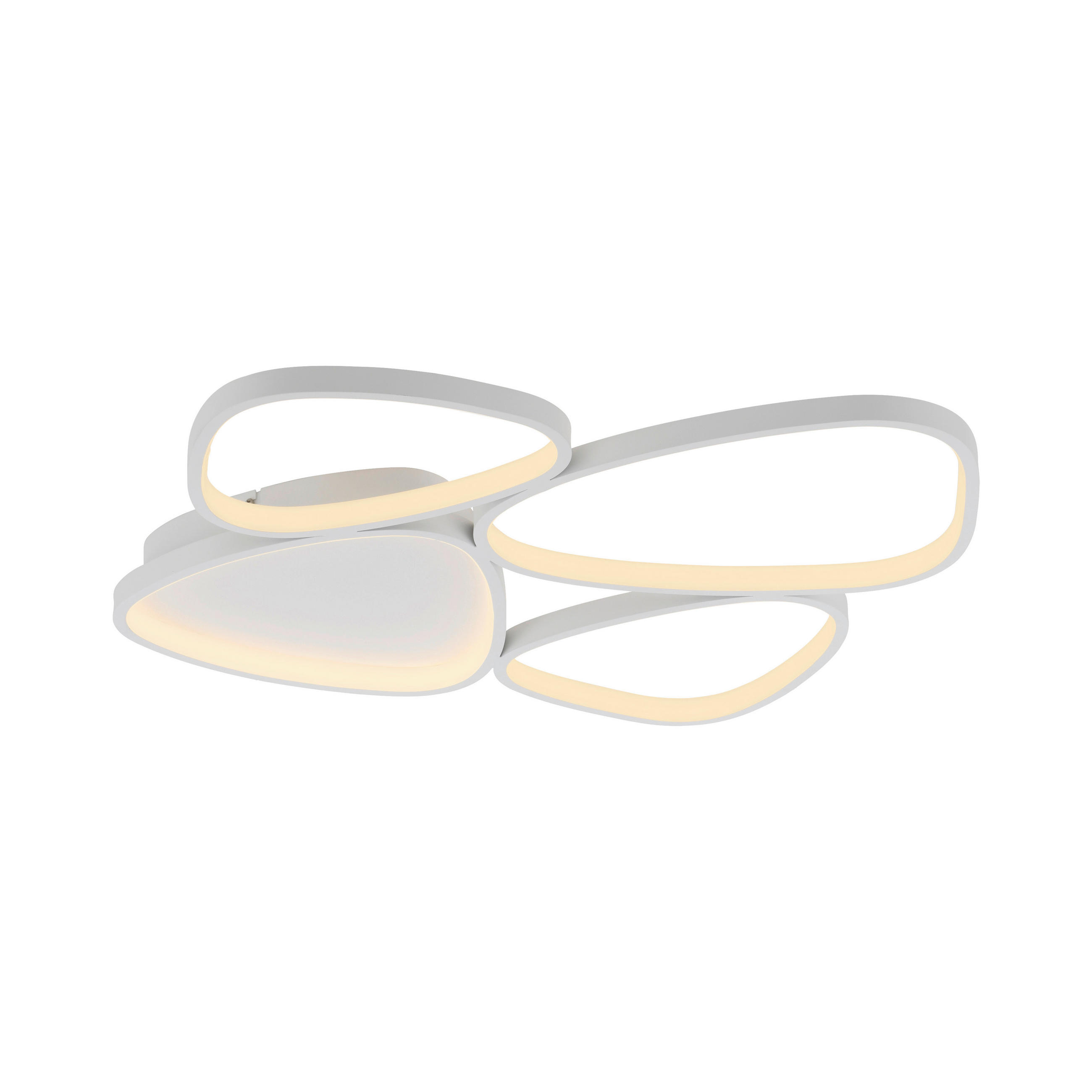 LED-DECKENLEUCHTE SW PEBBLES 69,5/66/6,2 cm   - Weiß, Design, Kunststoff/Metall (69,5/66/6,2cm) - Schöner Wohnen