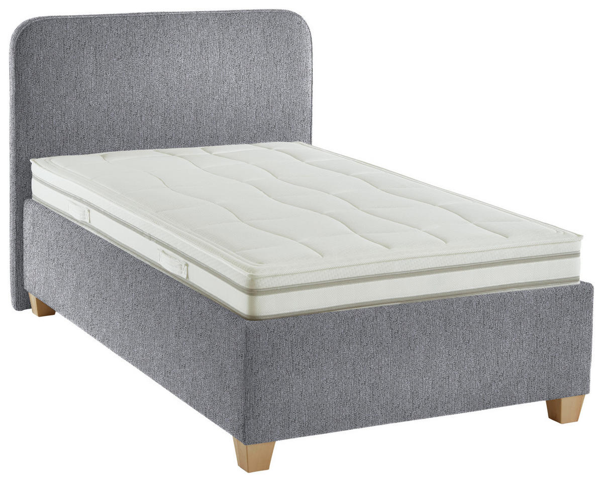 POLSTERBETT 120/200 cm  in Grau  - Weiss/Grau, Konventionell, Holz/Textil (120/200cm) - Beldomo - Sleep