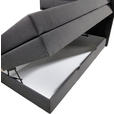 BOXSPRINGBETT 140/200 cm,  in Anthrazit, Matratze, Bettkasten, Topper, H2 + H3 = mittel + fest  - Anthrazit/Schwarz, KONVENTIONELL, Kunststoff/Textil (140/200cm) - Carryhome