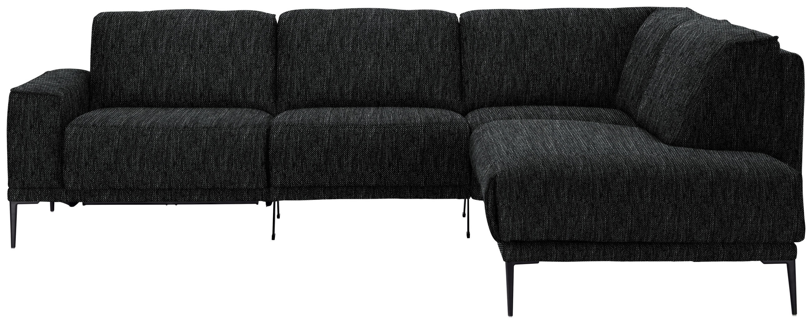ECKSOFA in Flachgewebe Schwarz  260/210 cm  - Schwarz, Design, Textil/Metall (260/210cm) - Johann Jakob