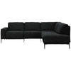 ECKSOFA in Flachgewebe Schwarz  - Schwarz, Design, Textil/Metall (260/210cm) - Johann Jakob