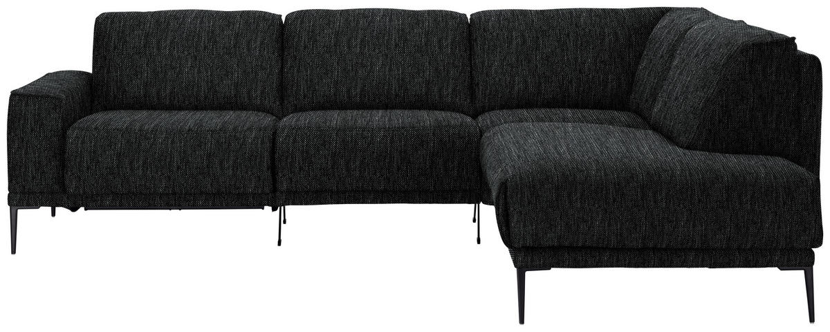 ECKSOFA in Flachgewebe Schwarz  260/210 cm  - Schwarz, Design, Textil/Metall (260/210cm) - Johann Jakob