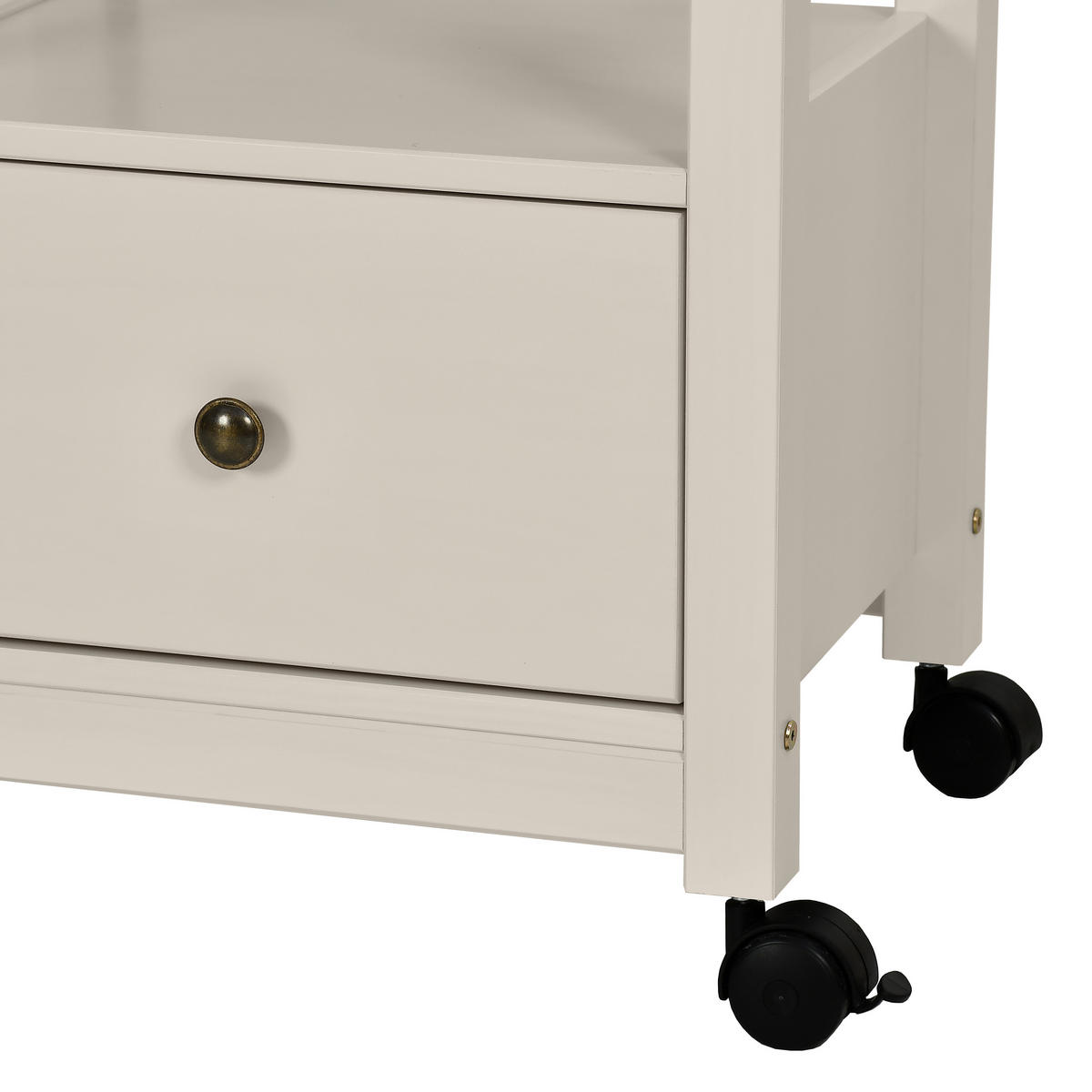SERVIERWAGEN Pinie massiv Braun, Beige  - Beige/Zinkfarben, MODERN, Holz/Kunststoff (50/90,6/40cm) - Livetastic