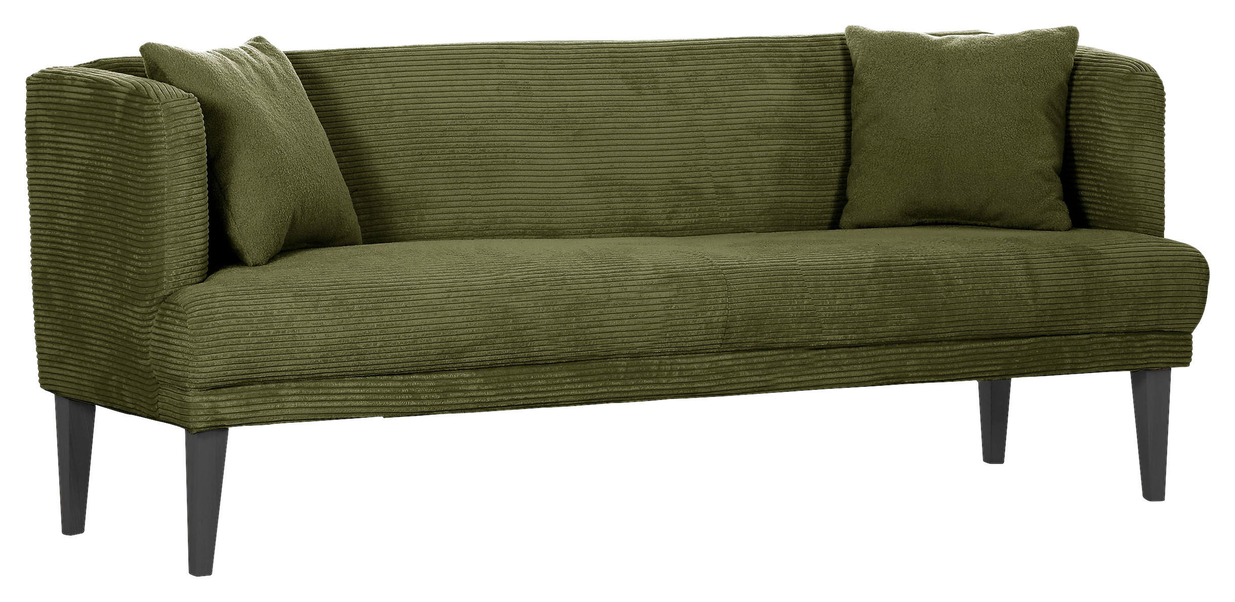 SITZBANK 210/83/70 cm Cord Schwarz, Dunkelgrün Holz  - Dunkelgrün/Schwarz, Design, Holz/Textil (210/83/70cm) - Landscape