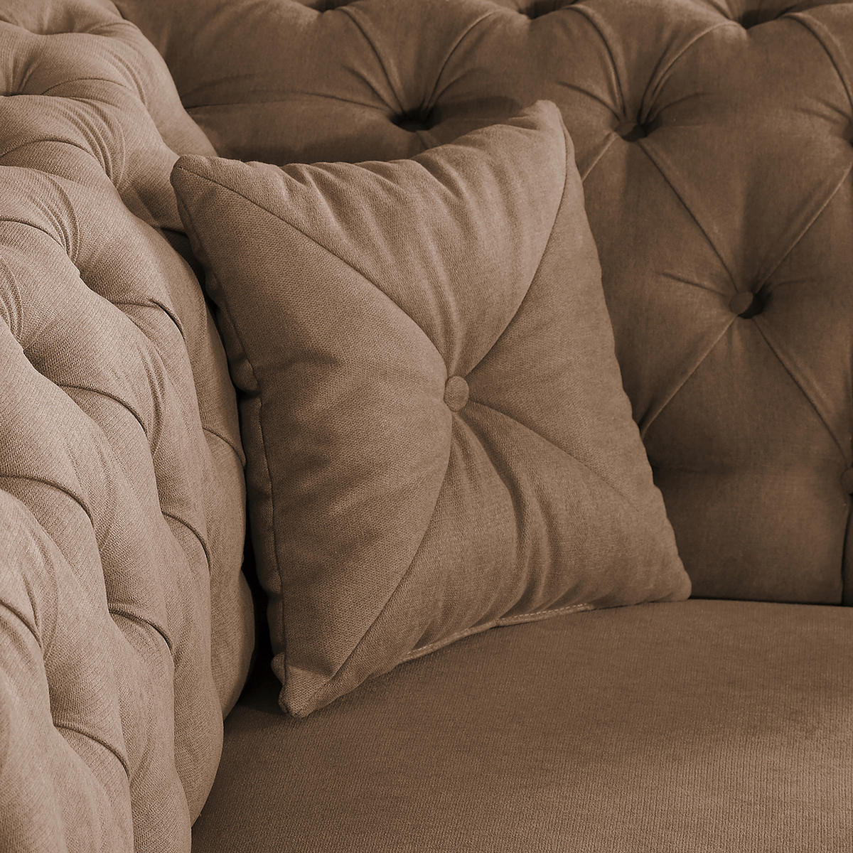 3-SITZER-SOFA Mikrofaser Cappuccino  - Braun/Cappuccino, Design, Holz/Textil (232/79/97cm) - Livetastic
