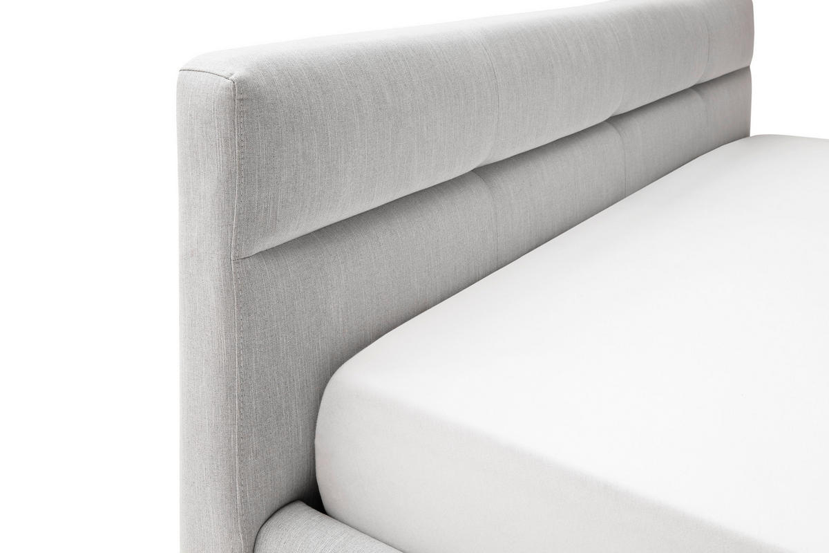 POLSTERBETT 160/200 cm  in Hellgrau  - Eichefarben/Birkefarben, Konventionell, Holz/Textil (160/200cm) - Boxxx