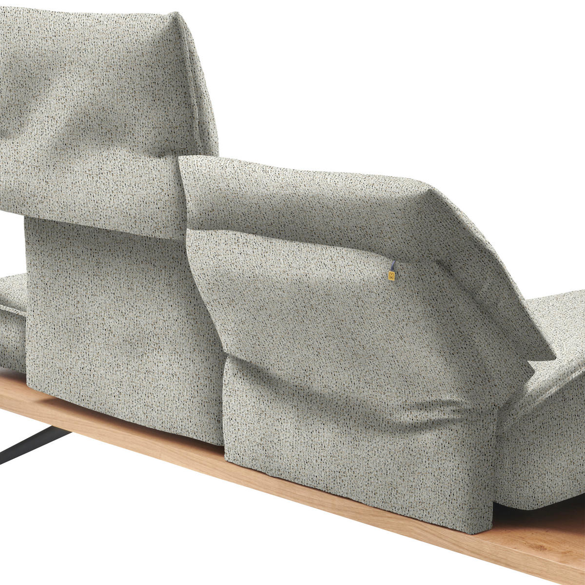 ECKSOFA Chenille Creme  - Creme/Schwarz, Design, Holz/Textil (132/240cm) - Koinor