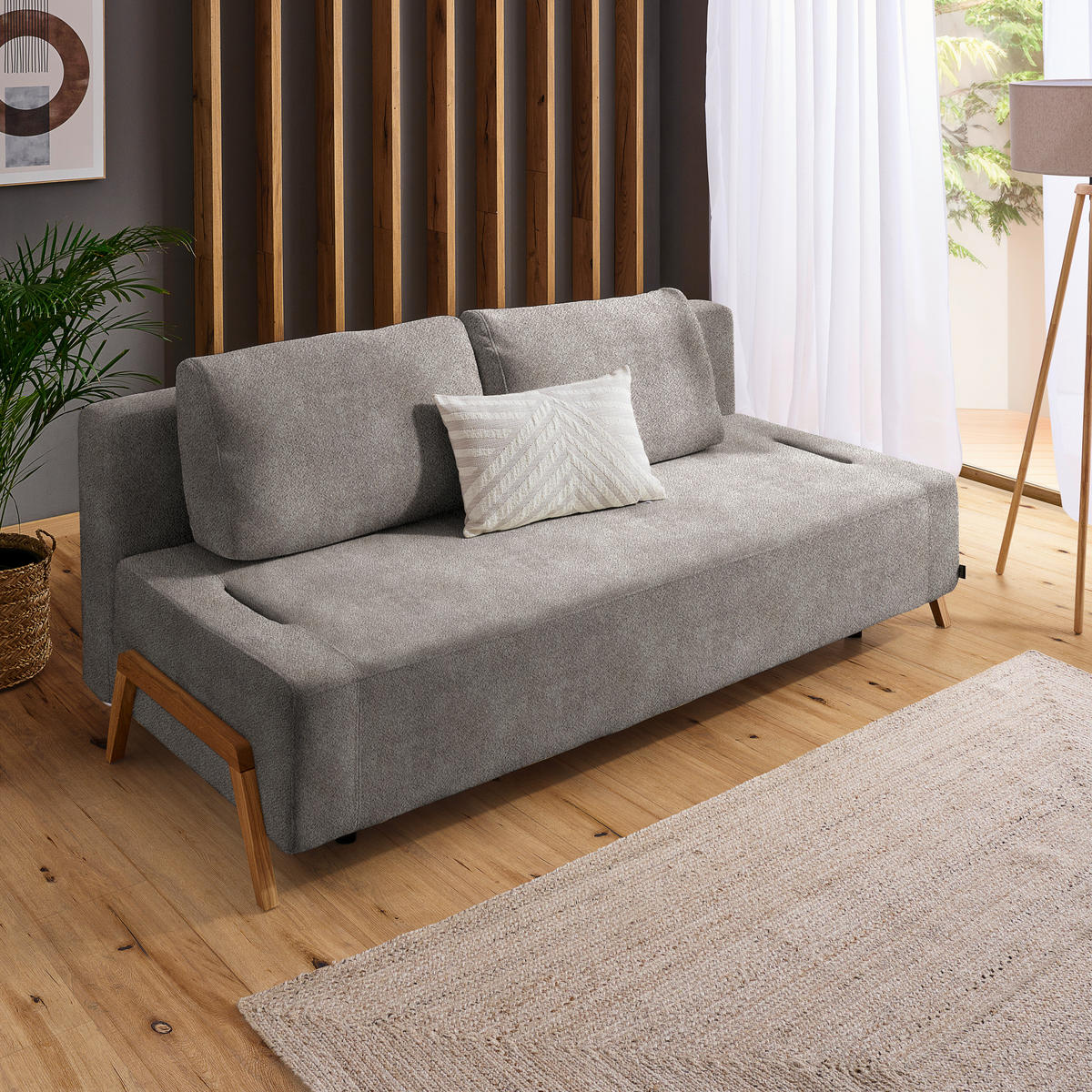 SCHLAFSOFA in Holz, Textil Greige  - Greige/Naturfarben, Design, Holz/Textil (211/88/102cm) - Niels Andersson