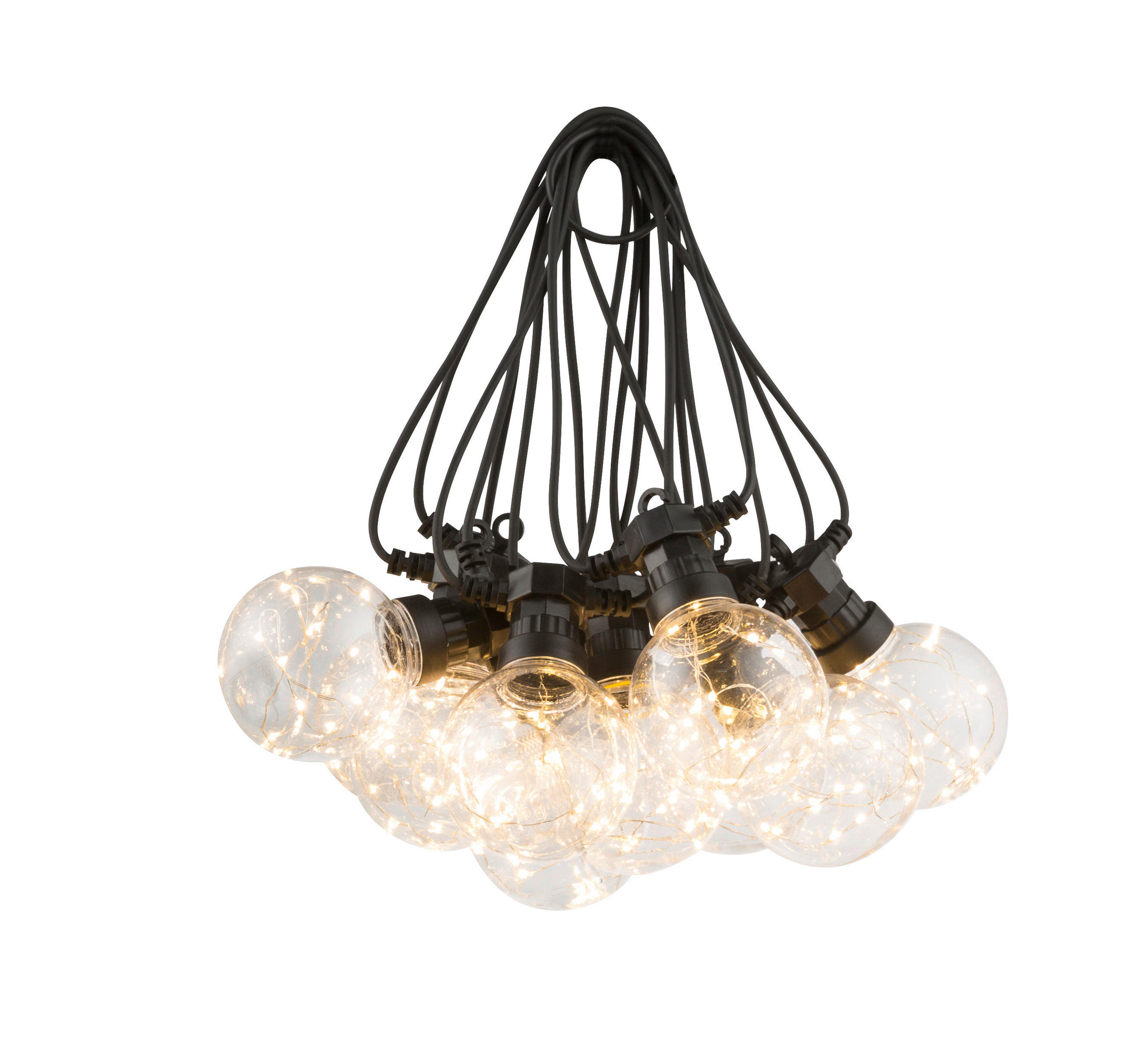 LICHTERKETTE  - Klar/Schwarz, Basics, Kunststoff (750/8/14cm) - Globo