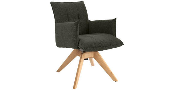 ARMLEHNSTUHL in Webstoff - Waldgrün/Eichefarben, Design, Holz/Textil (57/86/65cm) - Valnatura