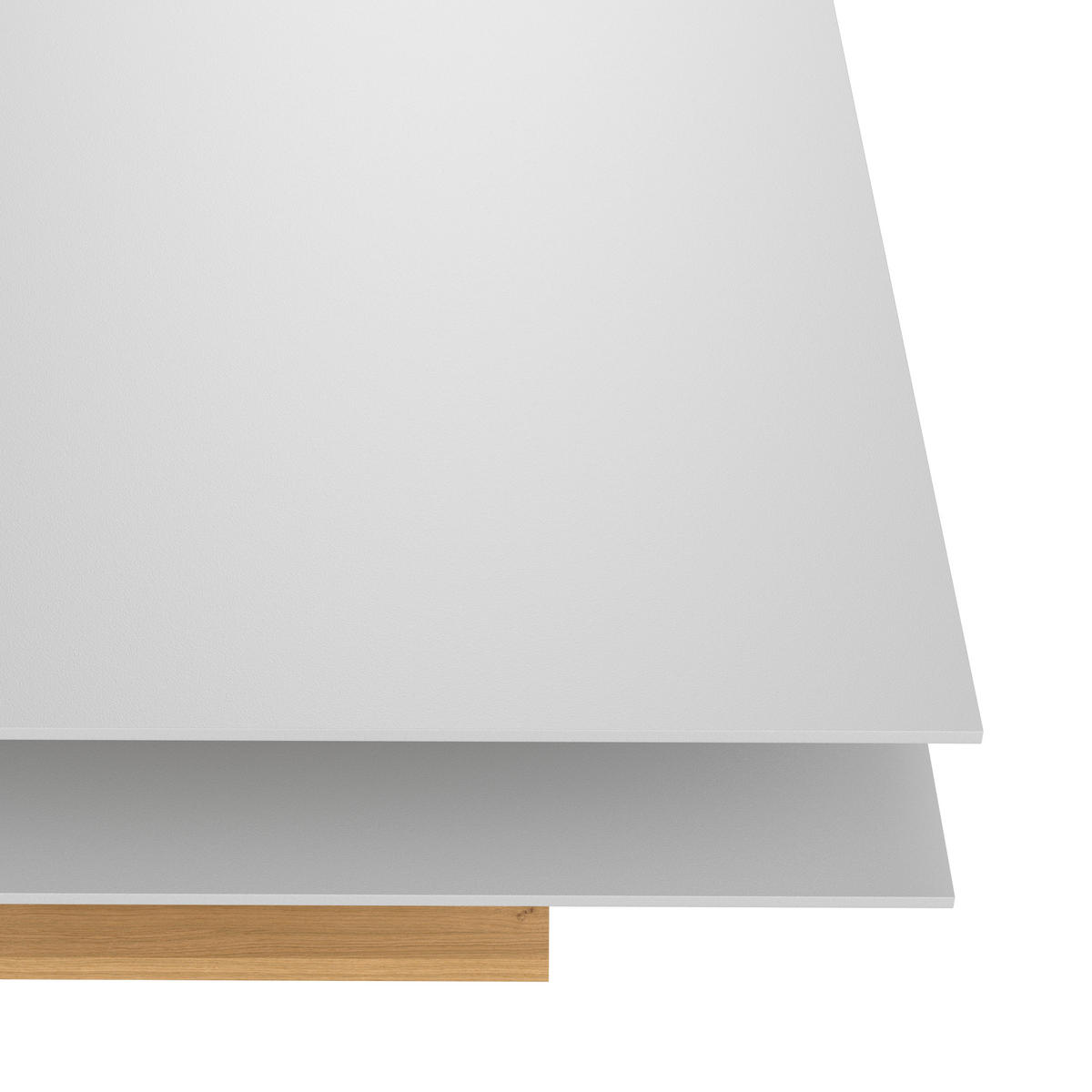 TABLE BASSE in Holz, Glas, Holzwerkstoff 90/90/43 cm  - Weiss/Eichefarben, Design, Glas/Holz (90/90/43cm) - Voglauer