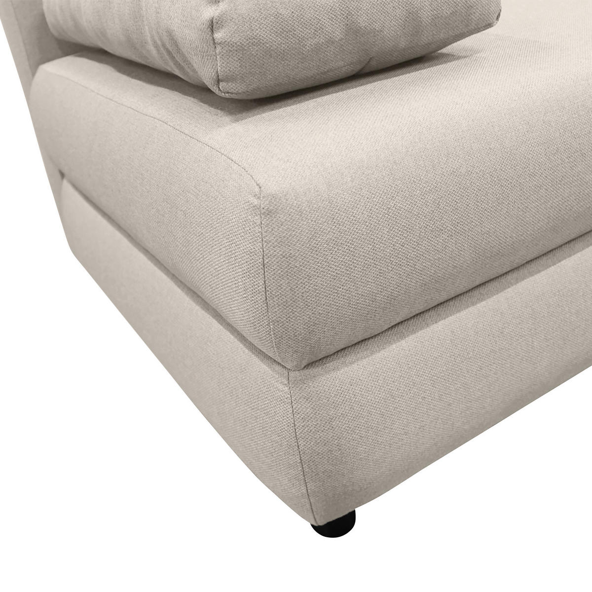 KANAPÉÁGY textil bézs  - bézs/fekete, Design, műanyag/textil (200/88/87cm) - P & B