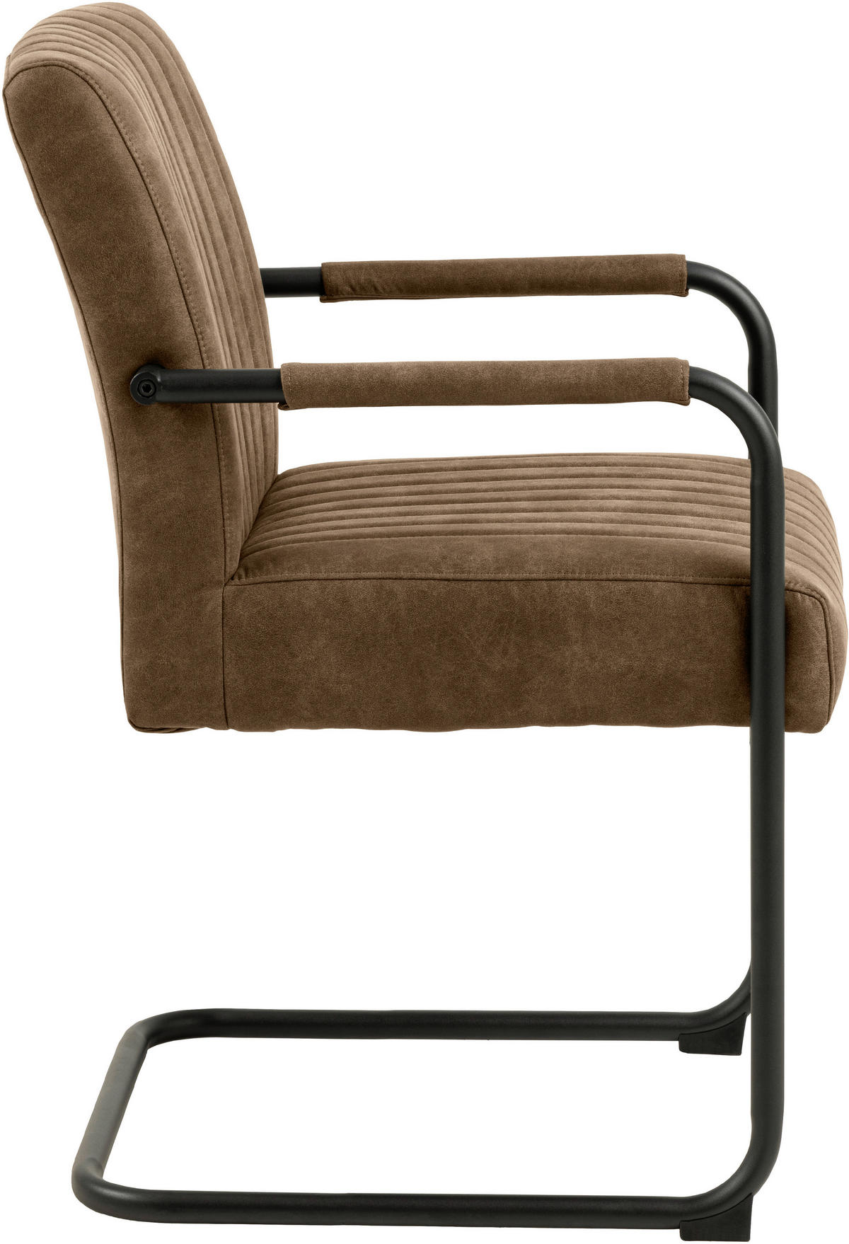 ARMLEHNSTUHL  in Webstoff  - Hellbraun/Schwarz, Design, Textil/Metall (50,5/84,5/64,5cm) - MID.YOU