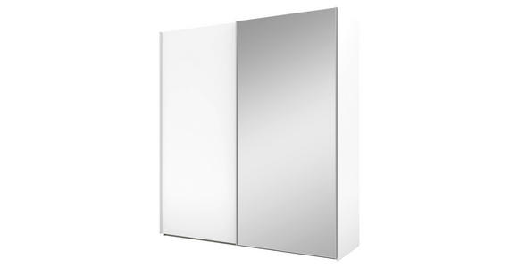 SCHWEBETÜRENSCHRANK 200/223/69 cm 2-türig Weiß - Alufarben/Weiß, KONVENTIONELL, Glas/Holzwerkstoff (200/223/69cm) - Novel