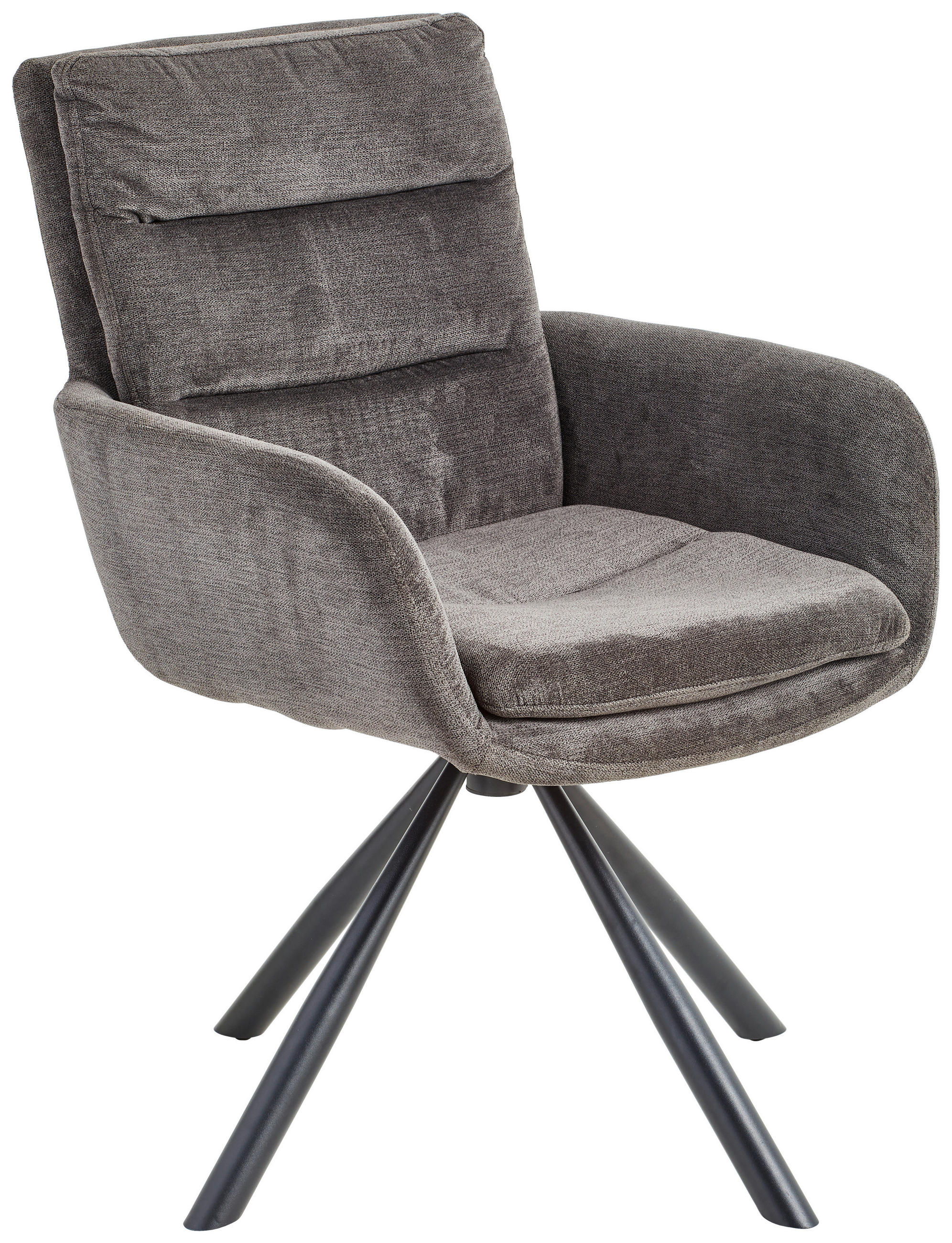 ARMLEHNSTUHL  Sitzfläche 360° drehbar Webstoff  Grau, Schwarz  - Schwarz/Grau, MODERN, Holz/Textil (67/92/60cm) - Livetastic