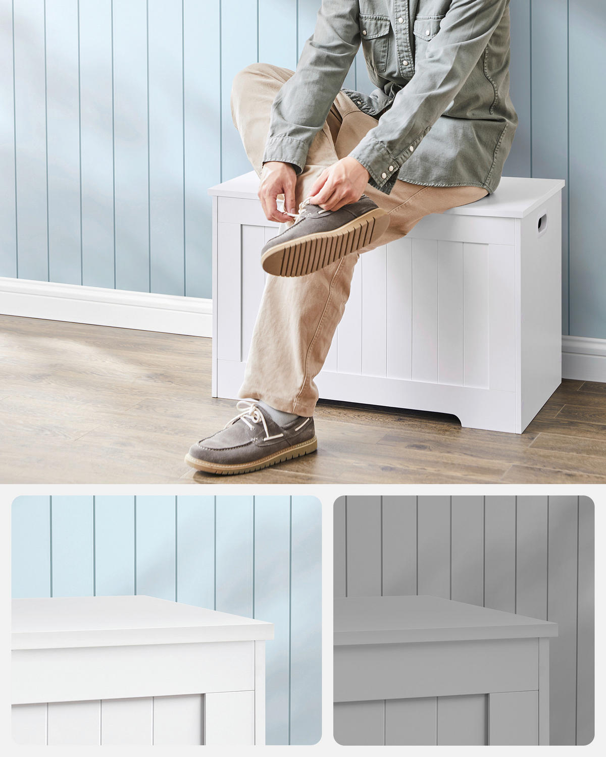 TRUHE in 76/48/40 cm  - Weiß, Trend, Holzwerkstoff (76/48/40cm) - Boxxx