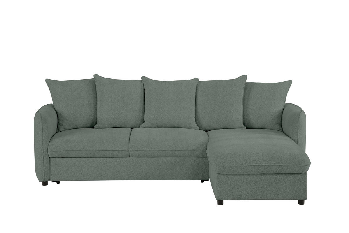 ECKSOFA in Chenille Grau  - Grau, Design, Textil (254/160cm) - MID.YOU