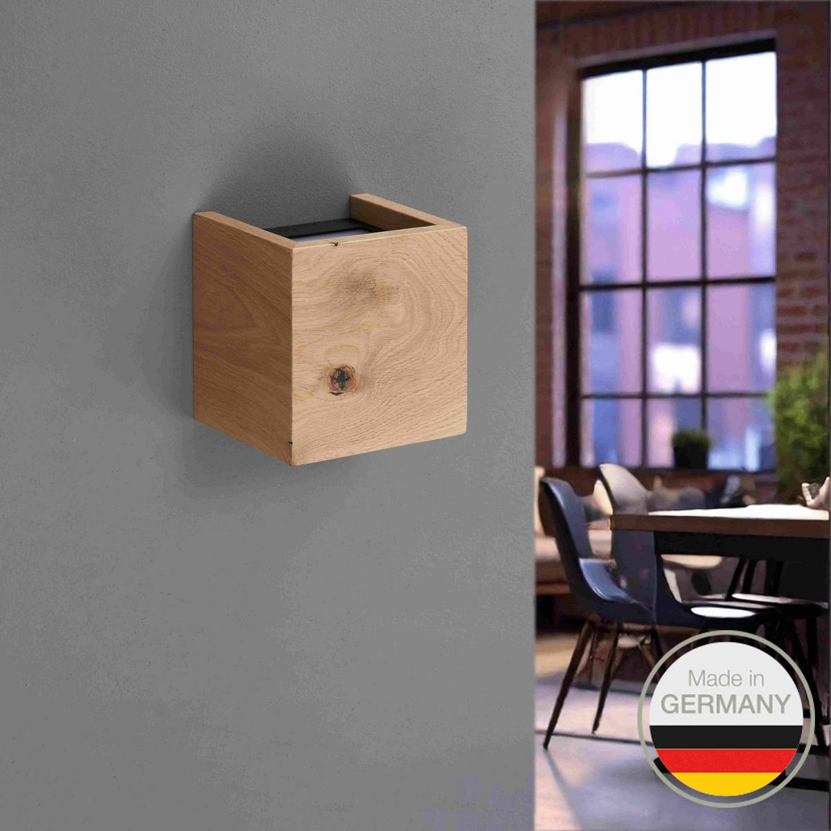 LED-WANDLEUCHTE 654 14/14/12 cm   - Wildeiche, Natur, Holz (14/14/12cm) - Ambiente