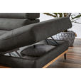 ECKSOFA in Lederlook Grau  - Schwarz/Grau, Natur, Holz/Textil (282/226cm) - Novel