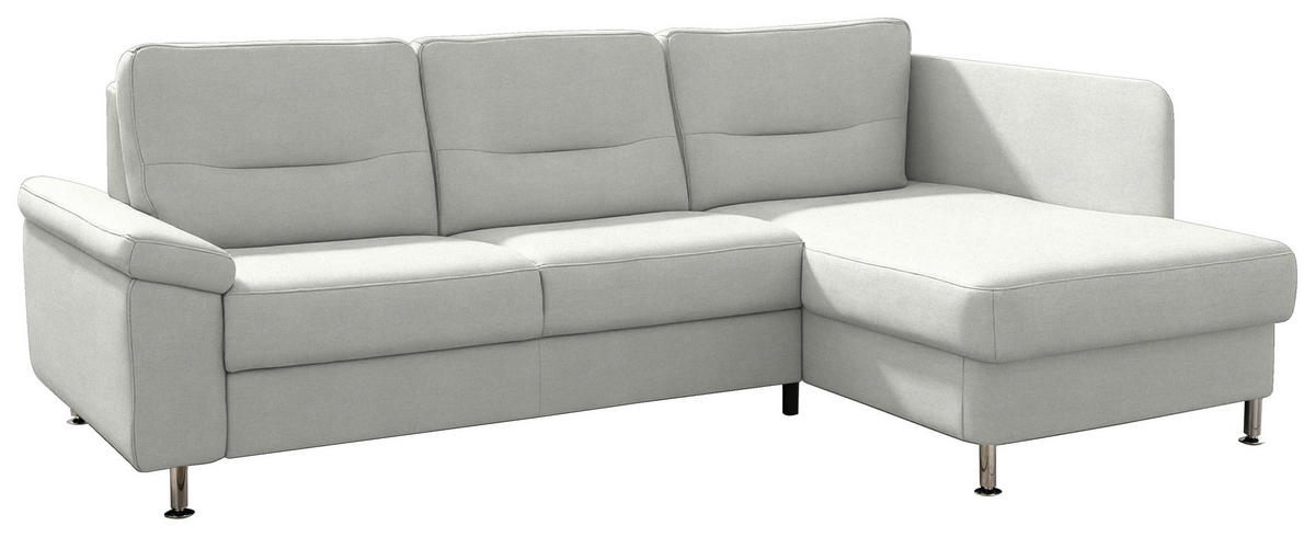 ECKSOFA  in Flachgewebe Silberfarben  244/160 cm  - Silberfarben/Alufarben, KONVENTIONELL, Textil/Metall (244/160cm) - Beldomo Comfort