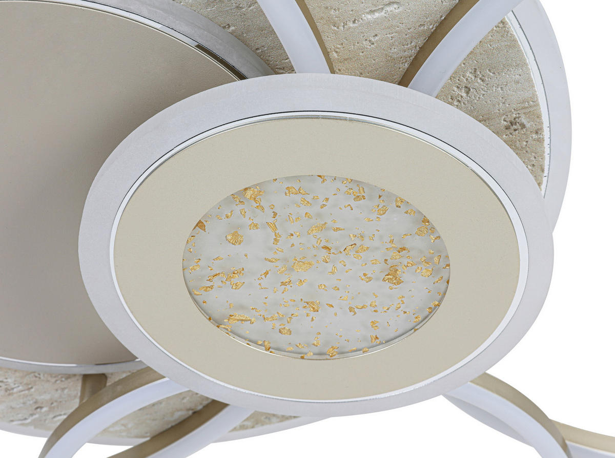 LED-TAKLAMPA Travera 40 W 90/63/8,5 cm  - guldbrun/sandfärgad, Design, metall/plast (90/63/8,5cm) - Novel