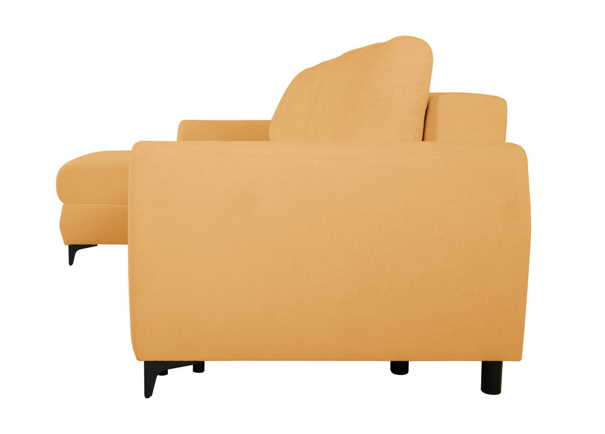 ECKSOFA Moli Gelb Bouclé  - Gelb/Schwarz, Design, Textil/Metall (236/148cm) - MID.YOU
