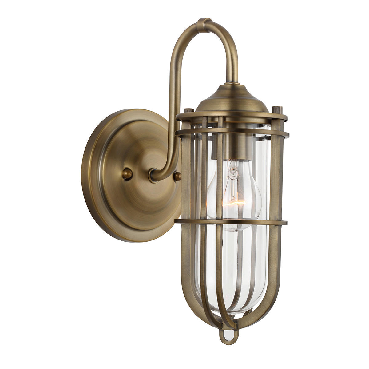 WANDLEUCHTE 14/19,7/31,1 cm   - Messingfarben, KONVENTIONELL, Glas/Metall (14/19,7/31,1cm) - Elstead Lighting
