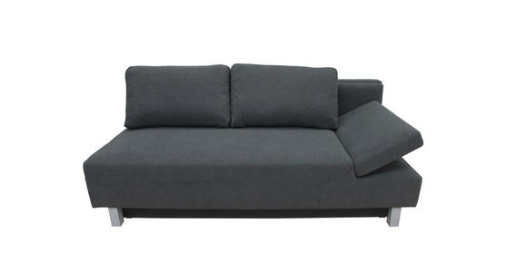 SCHLAFSOFA Flachgewebe Dunkelgrau  - Chromfarben/Dunkelgrau, Design, Kunststoff/Textil (205/77-93/99cm) - Novel