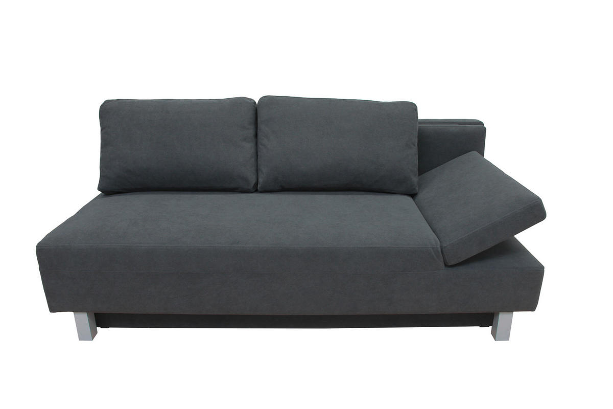 SCHLAFSOFA Flachgewebe Dunkelgrau  - Chromfarben/Dunkelgrau, Design, Holz/Textil (205/77-93/99cm) - Novel