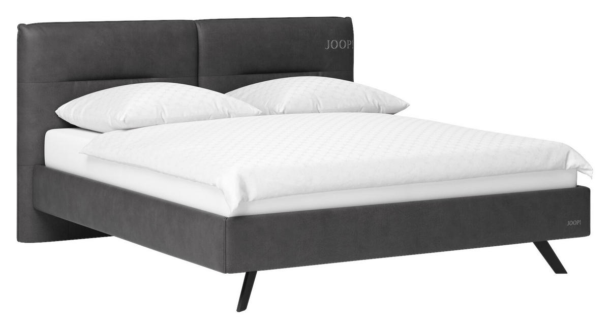 POLSTERBETT 180/200 cm,  in Dunkelgrau,  - Dunkelgrau/Schwarz, Design, Textil/Metall (180/200cm) - Joop!