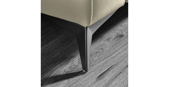 3-SITZER-SOFA  in Echtleder Creme   - Creme/Schwarz, Design, Leder/Metall (207/107/98cm) - Belluti