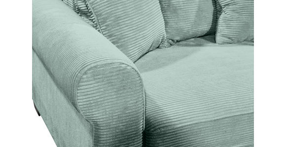 SCHLAFSOFA mit Stoffauswahl, Liegefunktion, Rücken echt Cord Salbeigrün - Salbeigrün/Schwarz, KONVENTIONELL, Kunststoff/Textil (247/95/125cm) - Hom`in