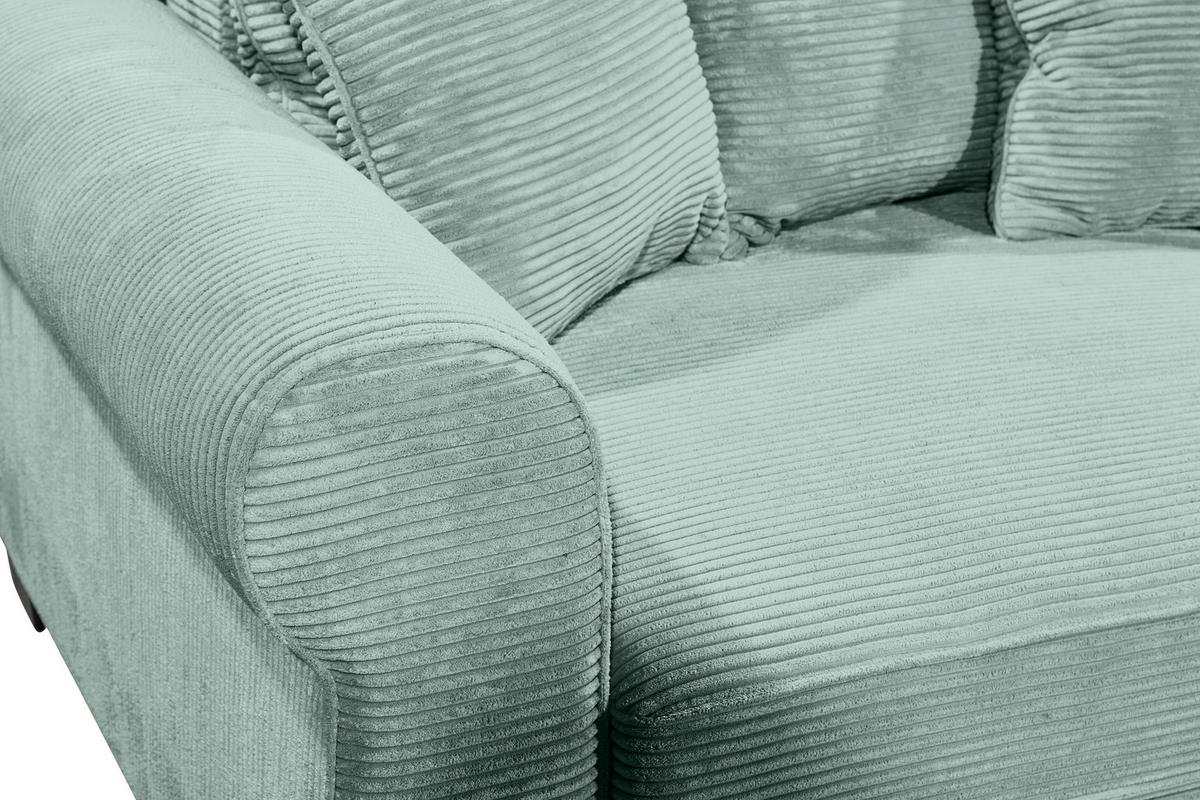 SCHLAFSOFA Cord Salbeigrün  - Salbeigrün/Schwarz, KONVENTIONELL, Kunststoff/Textil (247/95/125cm) - Hom`in
