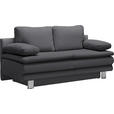 SCHLAFSOFA Bruno in Flachgewebe Grau  - Chromfarben/Grau, Design, Textil/Metall (194/96/86cm) - Novel