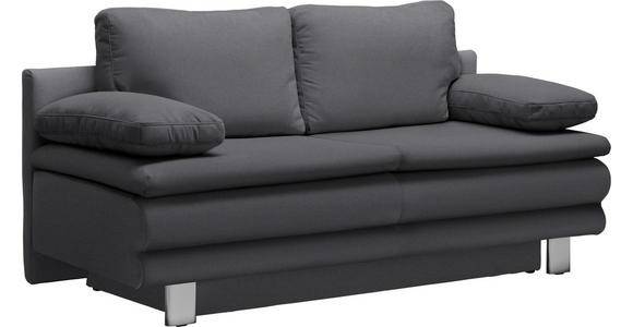 SCHLAFSOFA Bruno in Flachgewebe Grau  - Chromfarben/Grau, Design, Textil/Metall (194/96/86cm) - Novel