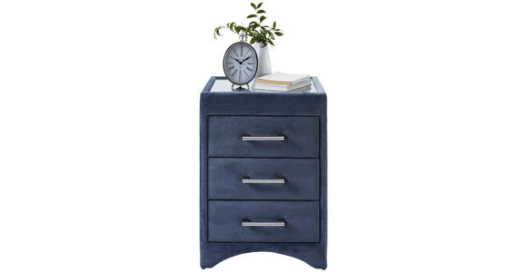 NACHTKÄSTCHEN in Grau - Chromfarben/Grau, Trend, Glas/Textil (45/63/45cm) - Esposa