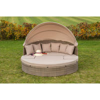 GARTENMUSCHEL 180/88/183 cm Aluminium  - Beige/Naturfarben, KONVENTIONELL, Kunststoff/Textil (180/88/183cm) - Gardenson