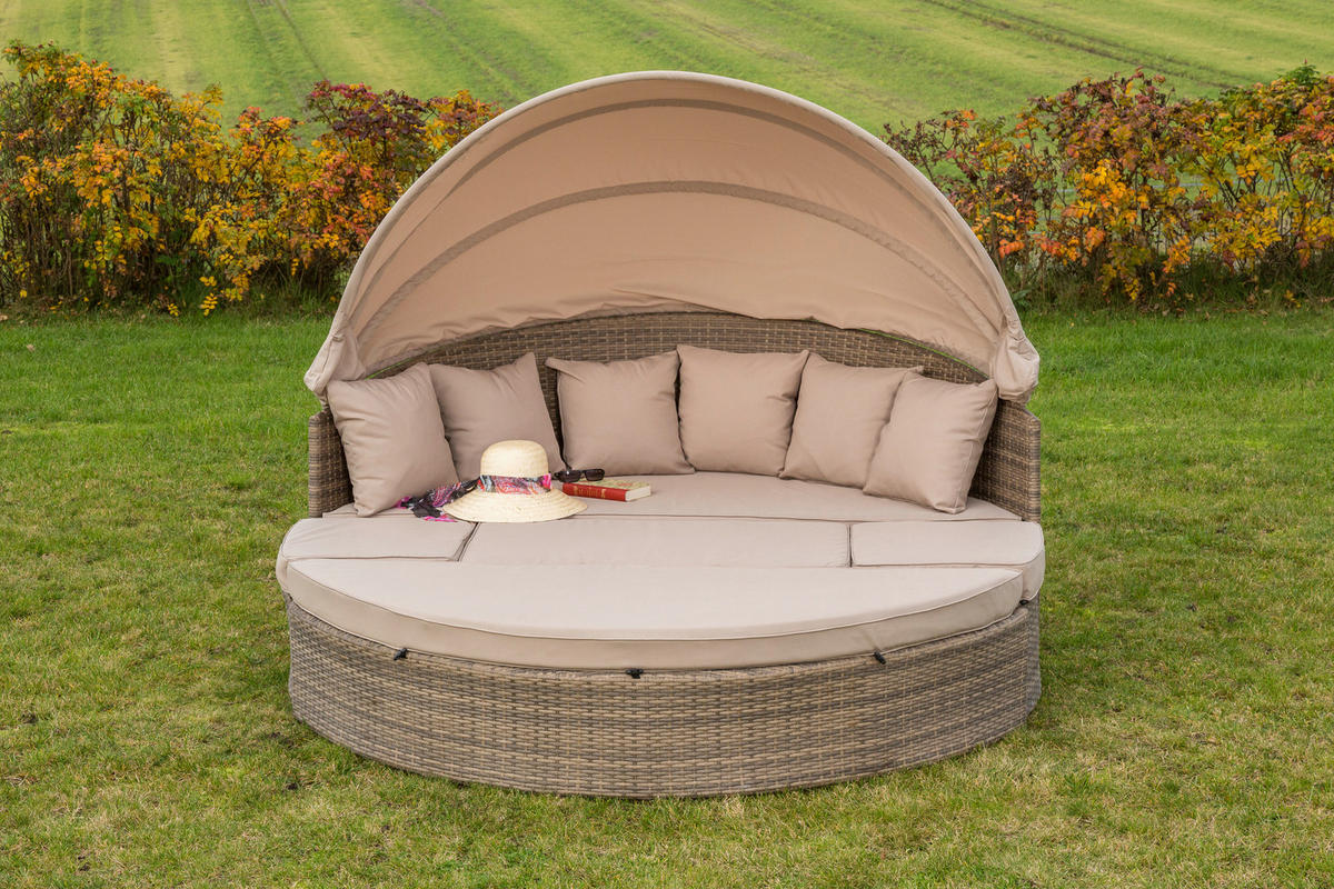 GARTENMUSCHEL 180/88/183 cm  - Beige/Naturfarben, KONVENTIONELL, Kunststoff/Textil (180/88/183cm) - Gardenson