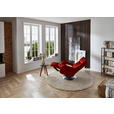RELAXSESSEL in Leder Rot  - Edelstahlfarben/Rot, Design, Leder/Metall (78/112/85cm) - Cantus