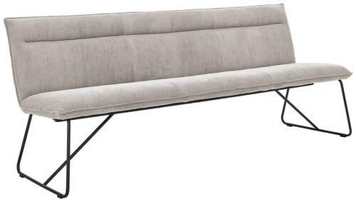 SITZBANK 220/88/66 cm Cord Ecru Metall  - Ecru/Schwarz, Design, Textil/Metall (220/88/66cm) - Johann Jakob