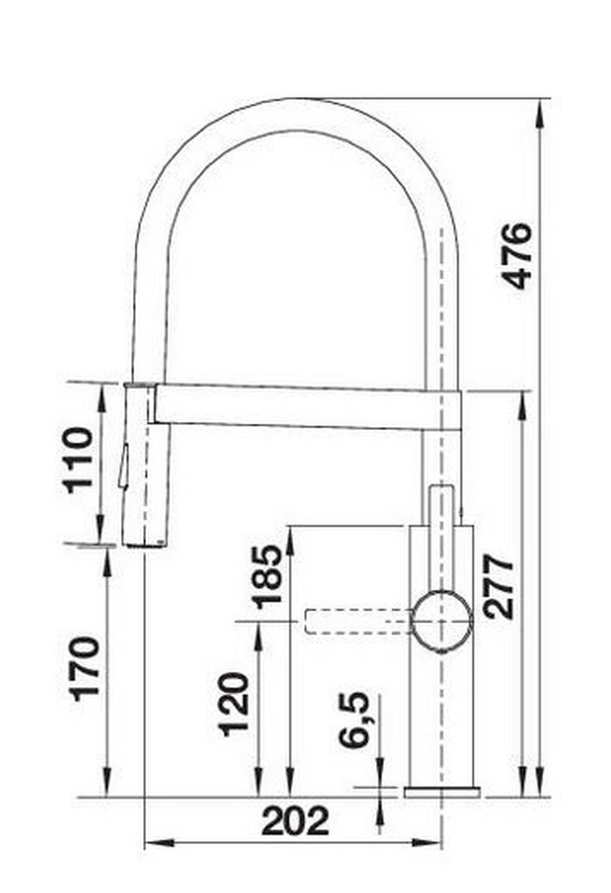 KÜCHENARMATUR 526616  - Edelstahlfarben/Schwarz, Basics, Metall (10,4/49,6/26,6cm) - Blanco
