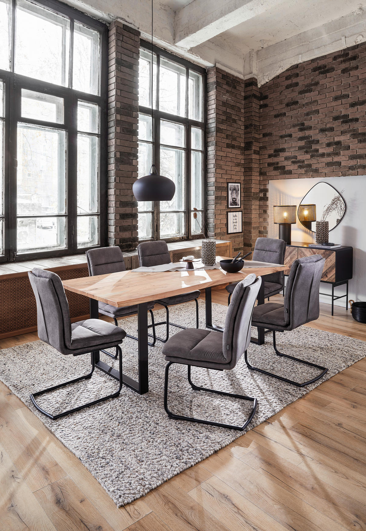 ESSTISCH in Holz 200/100/76 cm  - Schwarz/Akaziefarben, Natur, Holz/Metall (200/100/76cm) - Linea Natura