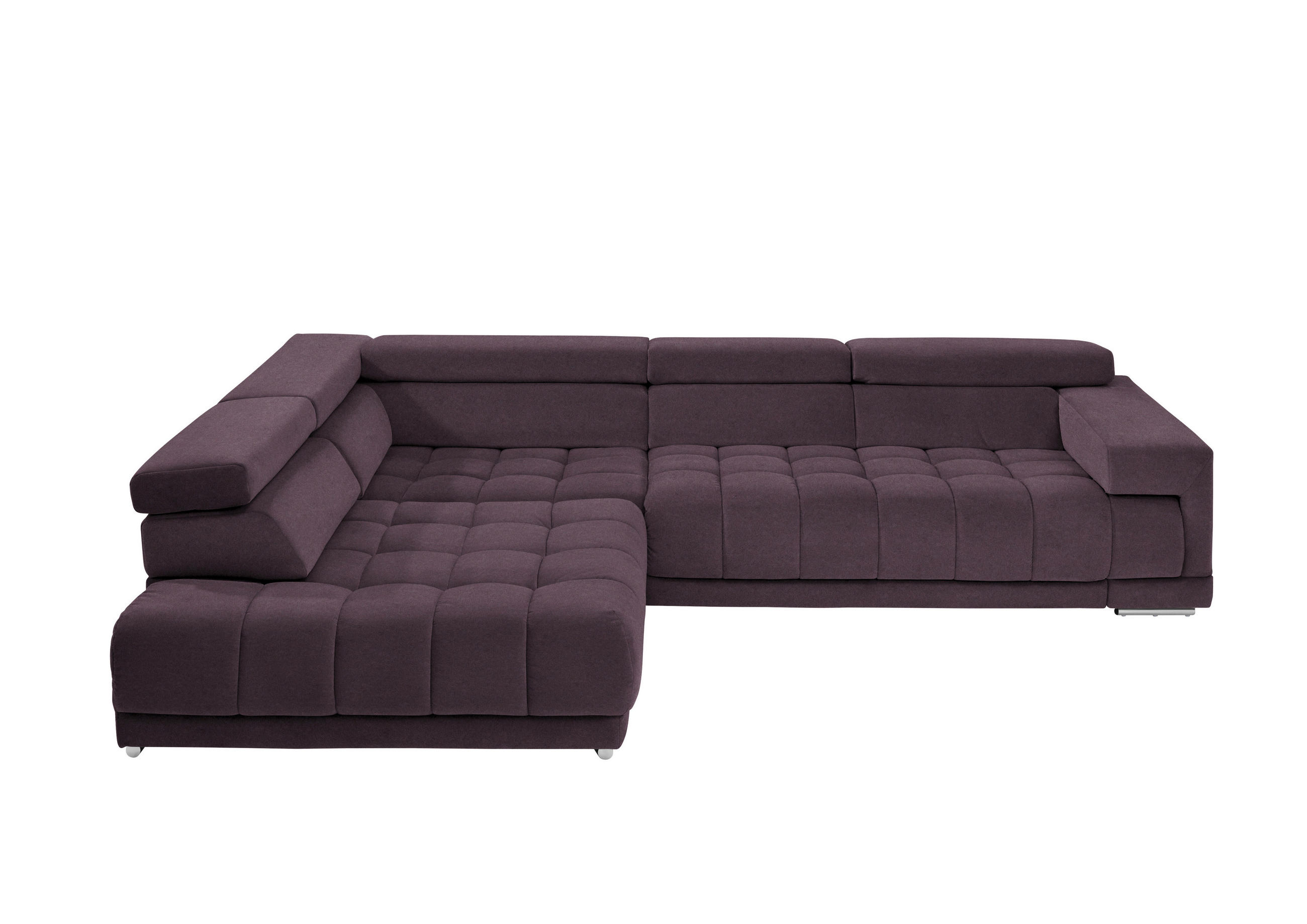 ECKSOFA in Mikrofaser Lila, Flieder  222/326 cm  - Chromfarben/Lila, Design, Textil/Metall (222/326cm) - Beldomo Speed
