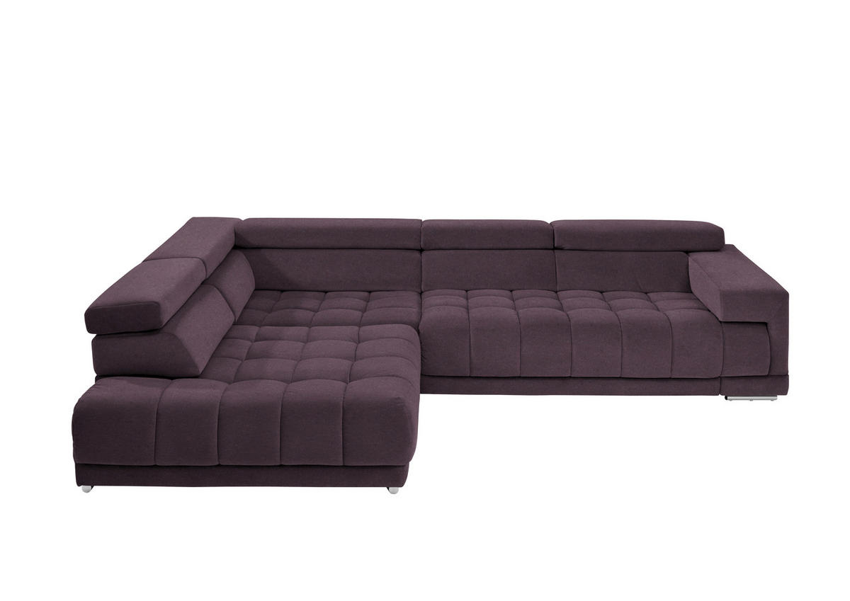ECKSOFA in Mikrofaser Lila, Flieder  222/326 cm  - Chromfarben/Lila, Design, Textil/Metall (222/326cm) - Beldomo Speed
