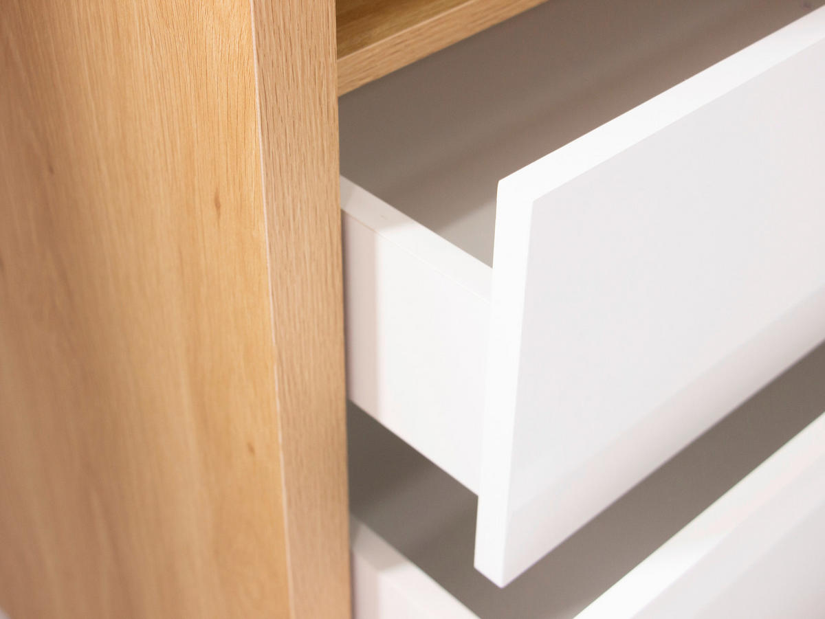 SIDEBOARD  in 162/82/40 cm  - Eichefarben/Weiß Hochglanz, KONVENTIONELL, Holzwerkstoff (162/82/40cm) - Xora